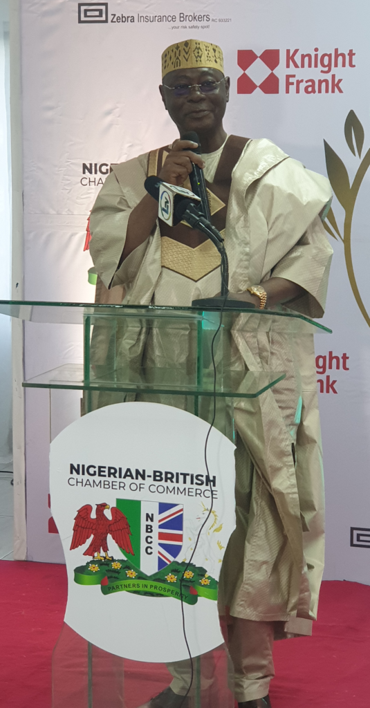 Executive Director Administration, Julius Berger Nigeria Plc, Alhaji Zubairu Ibrahim Bayi, fniob, speaking at the induction ceremony of the company into the Nigerian-British Chamber of Commerce in Lagos recently