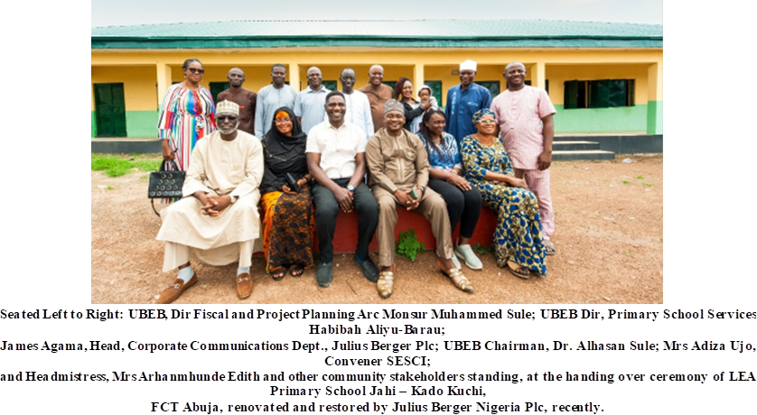 CSR Project: Julius Berger Renovates, Restores Dilapidated Primary School in Abuja, FCT